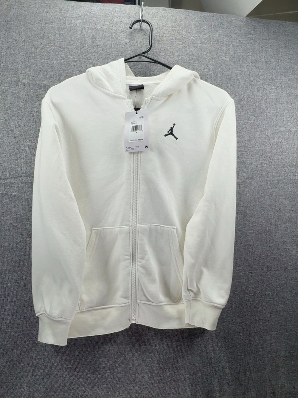 Jordan Kids White Full-Zip Hoodie Jacket